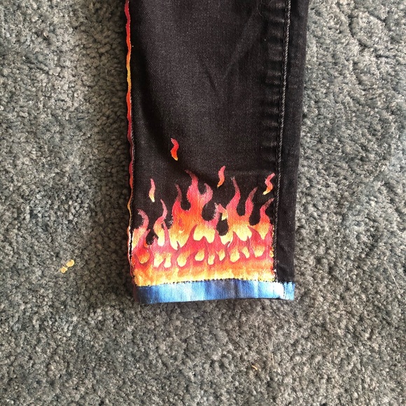 Size 00 Custom Painted Old Navy Jeans - Picture 4 of 14